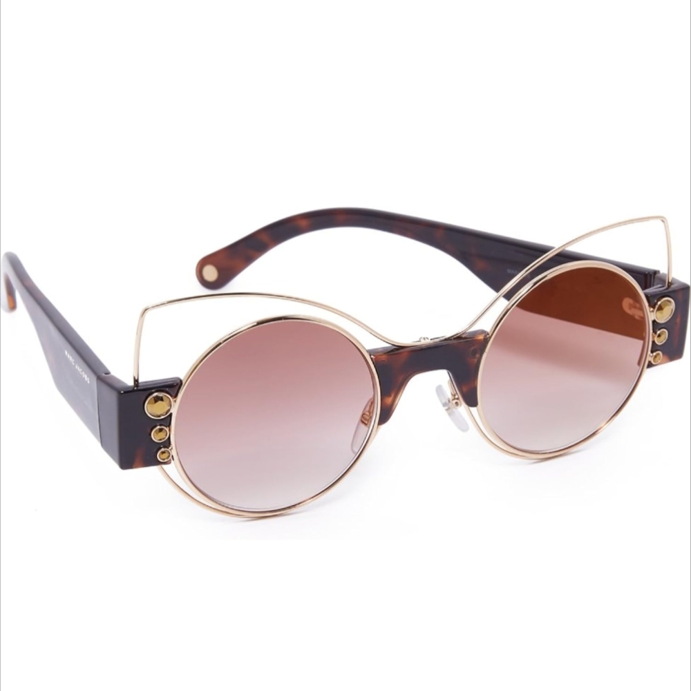 Marc Jacobs Gold and Brown Retro Sunglasses